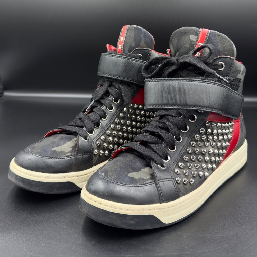 Black And Camo Prada Sneakers (Used)